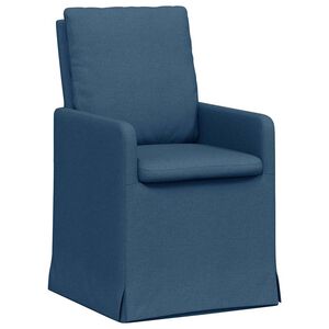 vidaXL Chaises de salle &agrave; manger 2 pc tissu Bleu 57 x 67 x 98 cm