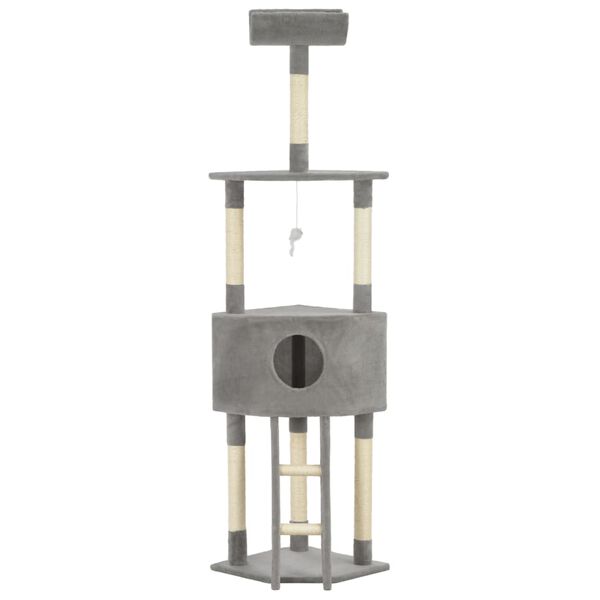 vidaXL Arbre &agrave; chat avec griffoir en sisal Gris 180 cm