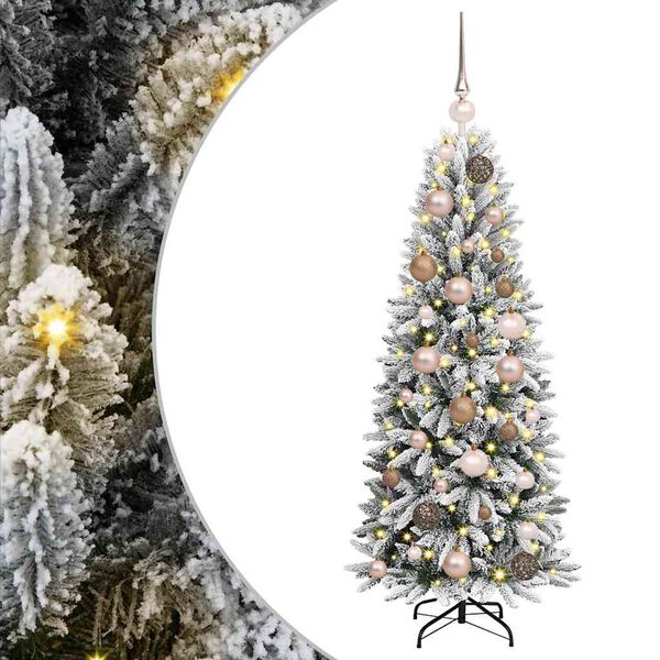 vidaXL Sapin de No&euml;l artificiel avec 150 LED avec support Blanc 120 cm