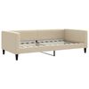 vidaXL Lit de jour avec matelas cr&egrave;me 100x200 cm tissu