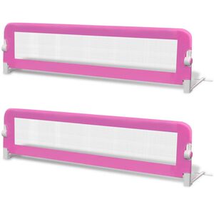 vidaXL Barri&egrave;re de lit de s&eacute;curit&eacute; pour tout-petits 2pcs Rose 150x42cm