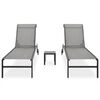 vidaXL Chaises longues lot de 2 avec table Textilène et acier