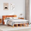 vidaXL Lit biblioth&egrave;que sans matelas cire marron 150x200cm bois massif