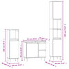 vidaXL Ensemble de meubles salle de bain 3 pcs noir bois d'ing&eacute;nierie