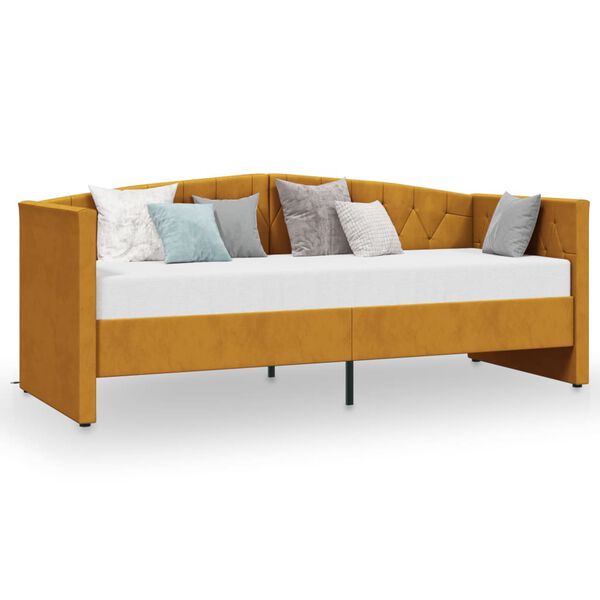 vidaXL Lit avec matelas et USB Marron Velours 90x200 cm