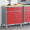 vidaXL Placard de travail 2 pcs Rouge et Gris 75 x 45 x 85 cm