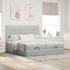 vidaXL Cadre de lit ottoman avec matelas gris clair 200x200 cm velours