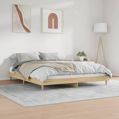 vidaXL Cadre de lit chêne sonoma 200x200 cm bois d'ingénierie