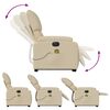 vidaXL Fauteuil inclinable de massage &eacute;lectrique Cr&egrave;me Tissu