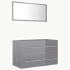 vidaXL Ensemble de meubles de bain 2 pcs Gris brillant Agglom&eacute;r&eacute;