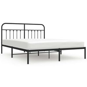 vidaXL Cadre de lit m&eacute;tal sans matelas avec t&ecirc;te de lit noir 183x213cm