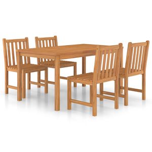 vidaXL Ensemble de salle &agrave; manger de jardin 5 pi&egrave;ces 150 x 90 cm en bois de teck massif