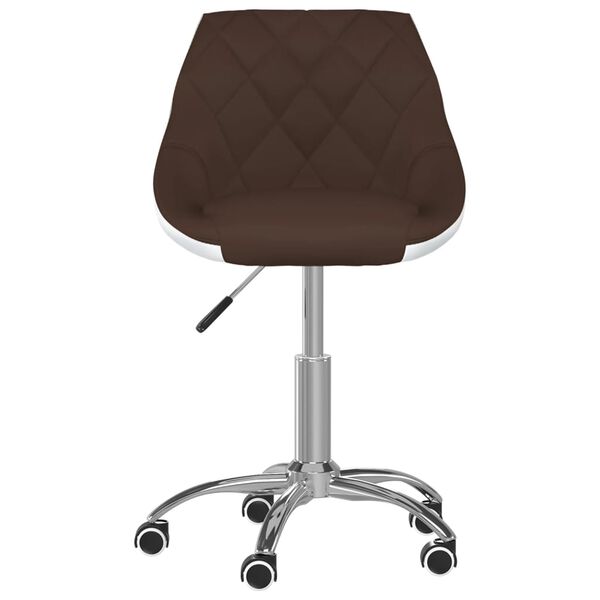 vidaXL Chaise pivotante &agrave; manger Marron et blanc Similicuir