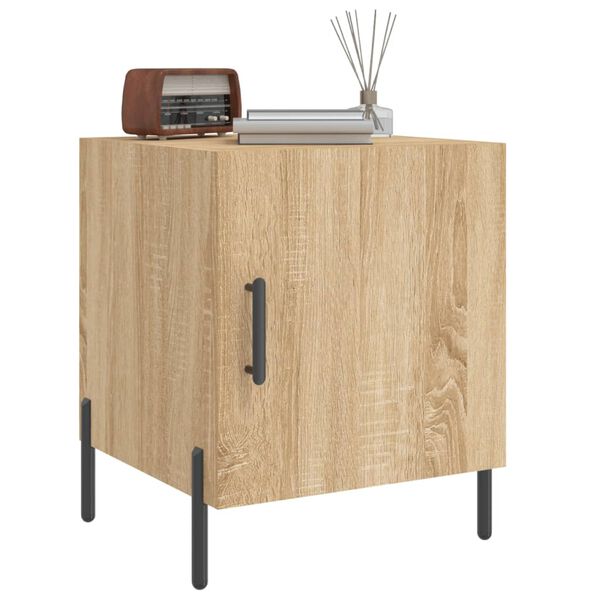 vidaXL Table de chevet ch&ecirc;ne sonoma 40x40x50 cm bois d&rsquo;ing&eacute;nierie