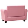 vidaXL Canap&eacute; pour enfants avec tabouret Rose Similicuir