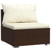 vidaXL Salon de jardin 10 pcs avec coussins marron r&eacute;sine tress&eacute;e