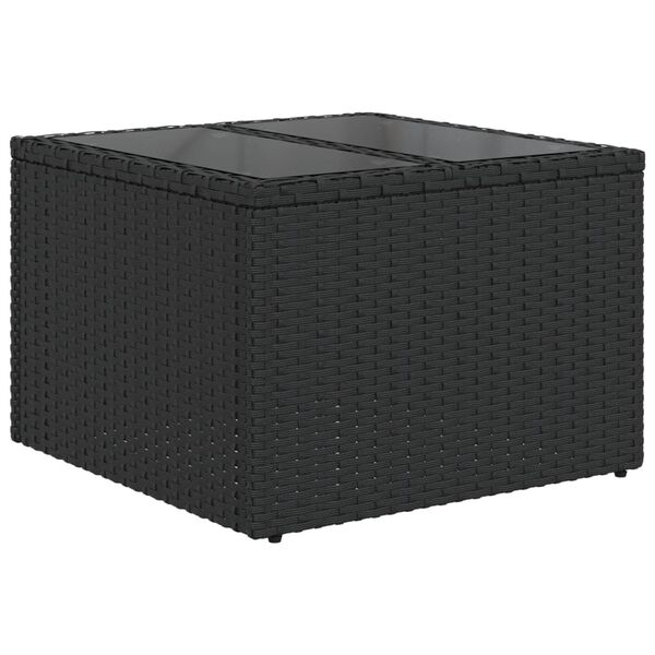 vidaXL Salon de jardin 11 pcs avec coussins noir r&eacute;sine tress&eacute;e