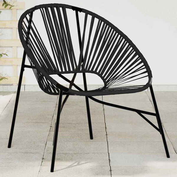 vidaXL Chaise &oelig;uf de jardin noir r&eacute;sine tress&eacute;e