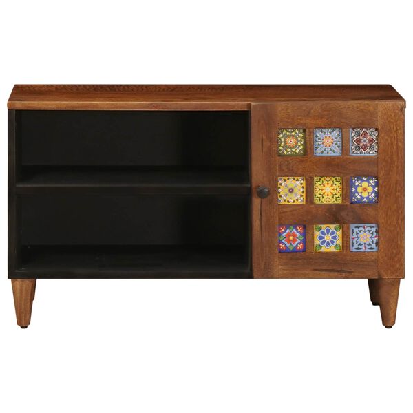 vidaXL Meuble TV Noyer 80 x 33 x 46 cm Bois de mangue massif