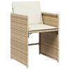 vidaXL Ensemble &agrave; manger de jardin avec coussins 5pcs Beige poly rotin