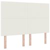 vidaXL T&ecirc;te de lit LED Cr&egrave;me 160 cm Tissu en velours c&ocirc;tel&eacute;