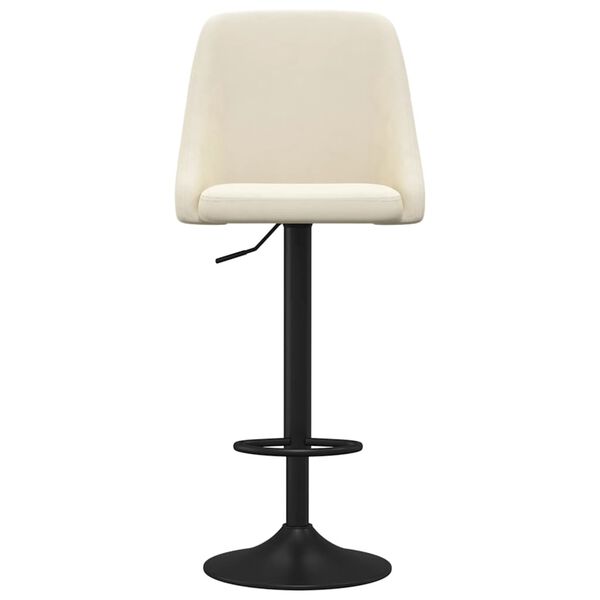 vidaXL Tabourets de bar lot de 2 cr&egrave;me velours