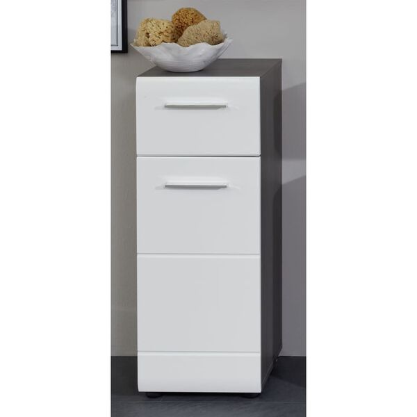 Trendteam Armoire de rangement de sol Line Blanc et argent&eacute; fum&eacute;