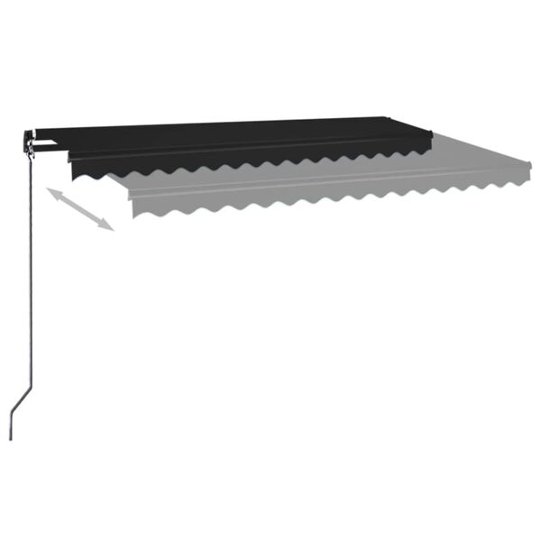 vidaXL Auvent manuel r&eacute;tractable 450x350 cm Anthracite
