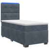 vidaXL Lit boxspring avec matelas Gris fonc&eacute; 90 x 190 cm Velours