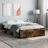 vidaXL Cadre de lit sans matelas ch&ecirc;ne fum&eacute; 120x190 cm