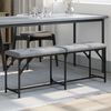 vidaXL Banc &agrave; manger gris clair 124x32x45 cm acier et tissu