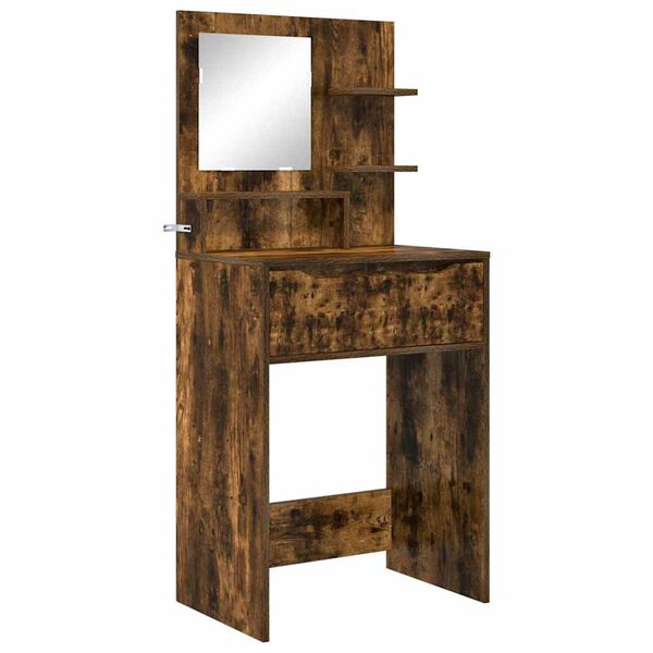 vidaXL Tables de maquillage pour chambre Ch&ecirc;ne fum&eacute; 80 x 39,6 x 135 cm