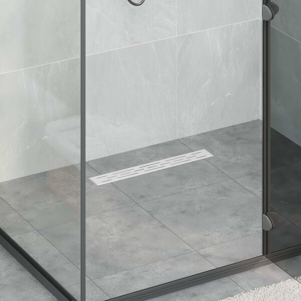 vidaXL Drain de douche avec couvercle en verre et siphon &agrave; 360&deg; 50 cm