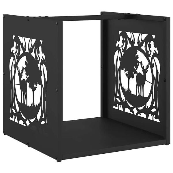 vidaXL Portant de bois chauffage noir 40x40x40 cm