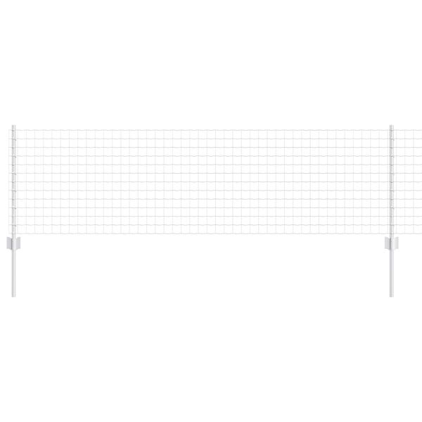 vidaXL Cl&ocirc;ture avec poteau Argent&eacute; 0,6 x 10 m Acier