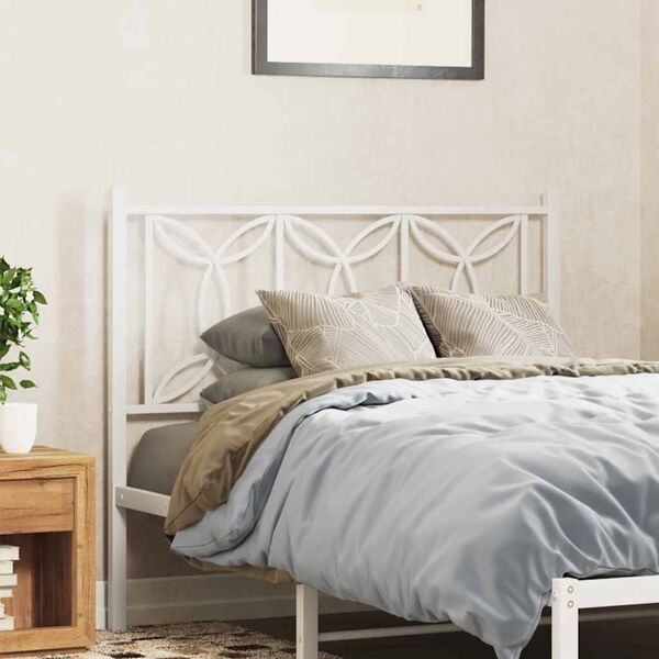 vidaXL T&ecirc;te de lit de remplacement m&eacute;tal blanc 100 cm