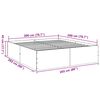 vidaXL Cadre de lit sans matelas ch&ecirc;ne fum&eacute; 200x200 cm