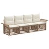 vidaXL Ensemble de canap&eacute; de jardin 4 pcs Beige polyrotin