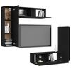 vidaXL Ensemble de meubles TV 4 pcs Noir Bois d'ingénierie