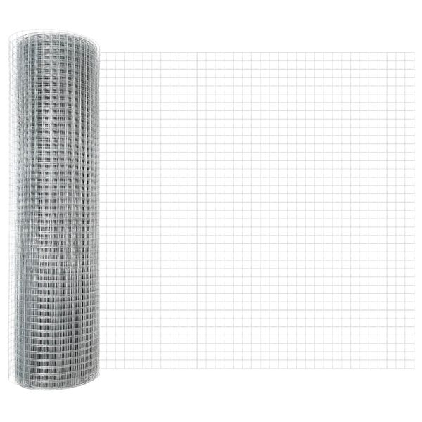 vidaXL Clôture en fil soudé Argent 0.6 x 25 m Acier