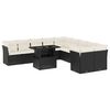 vidaXL Salon de jardin 11 pcs avec coussins noir r&eacute;sine tress&eacute;e