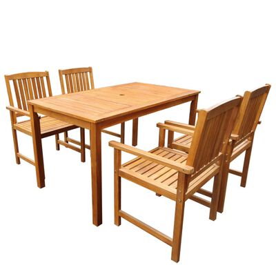 vidaXL Ensemble à manger d'extérieur 5 pcs Bois d'acacia solide