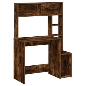 vidaXL Bureau avec &eacute;tag&egrave;res ch&ecirc;ne fum&eacute; 100x45x140 cm bois d'ing&eacute;nierie