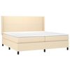 vidaXL Sommier &agrave; lattes de lit avec matelas Cr&egrave;me 200x200 cm Tissu