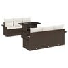 vidaXL Ensemble de canap&eacute; de jardin 7 pc Marron polyrotin