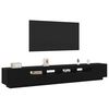 vidaXL Ensemble meuble TV Montage mural 3 pcs Noir 260 x 35 x 40 cm
