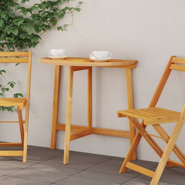 vidaXL Table de Jardin Marron 78 x 46 x 75 cm Bois d'Acacia Massif