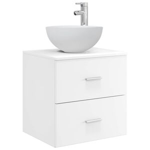 vidaXL Meuble lavabo mural Blanc 49,5 x 35 x 63 cm Bois d'ing&eacute;nierie