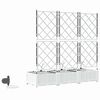 vidaXL Cache-pot de jardin 3 pcs Blanc Acier
