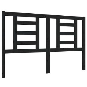 vidaXL T&ecirc;te de lit Noir 146x4x100 cm Bois massif de pin